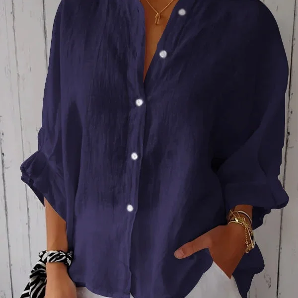 Linen Bow-Back Blouse – Summer Elegance in Linen