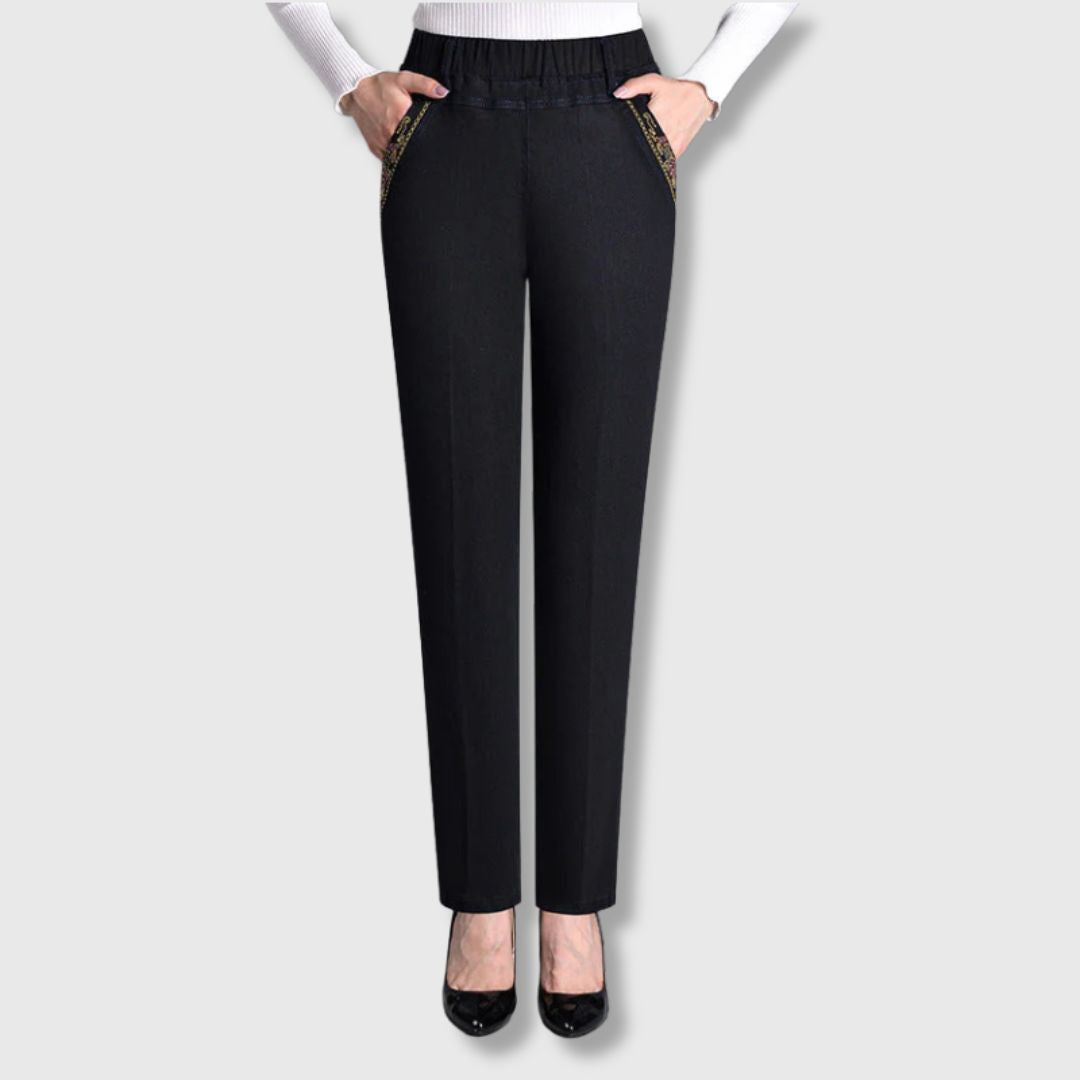Embroidered Waist Tapered Trousers – Smart Styl