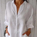 Linen Bow-Back Blouse – Summer Elegance in Linen