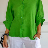 Linen Bow-Back Blouse – Summer Elegance in Linen
