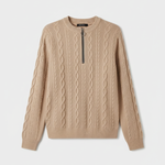 Beige Cable Knit Sweater