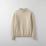 Beige Mock Neck Sweater - flat lay