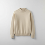 Beige Mock Neck Sweater - flat lay