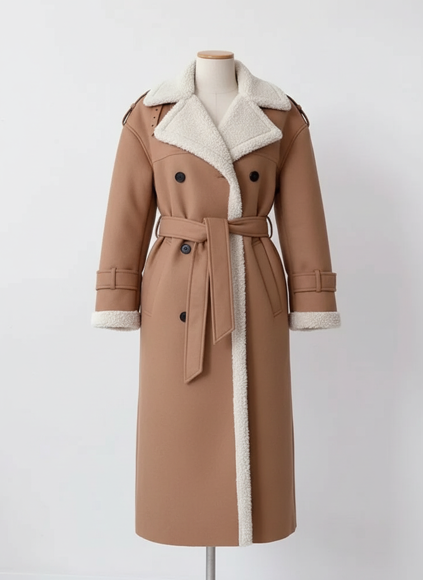 Beige Shearling Coat