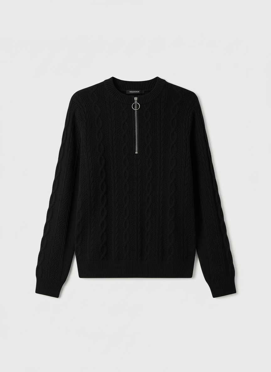 Black Cable Knit Sweater