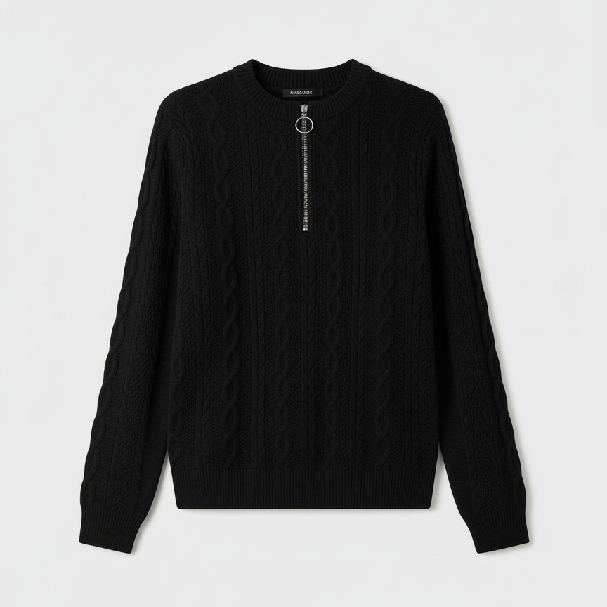 Black Cable Knit Sweater