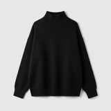 Black Oversized High-Neck Sweater