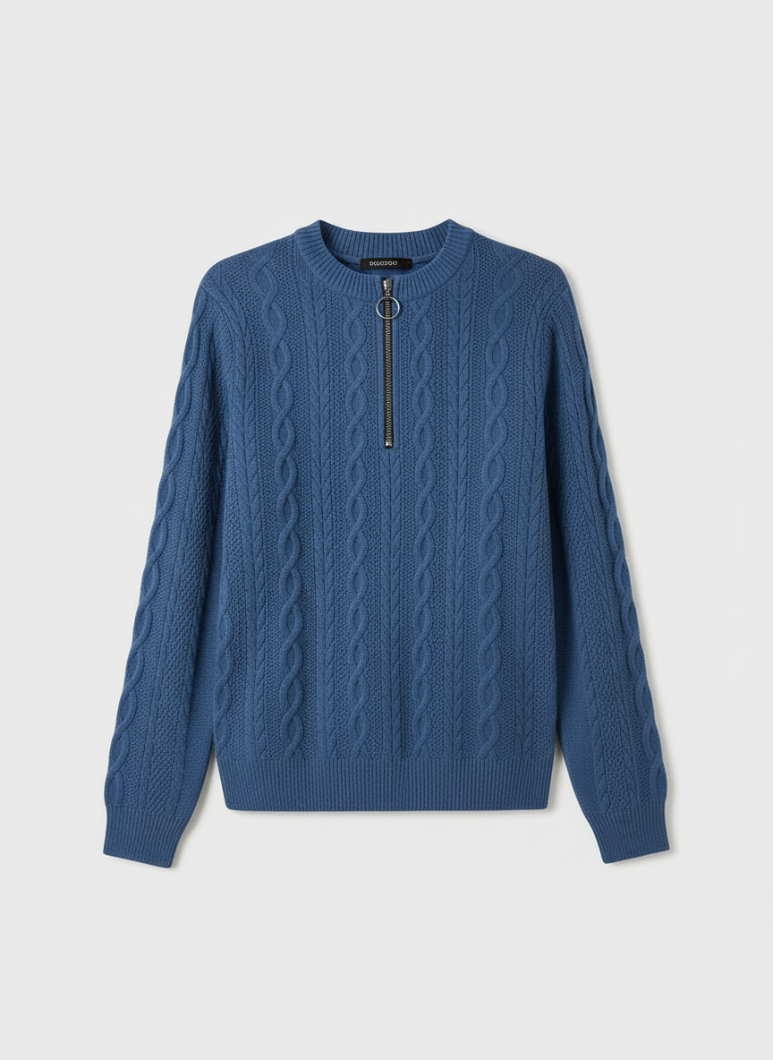 Blue Cable Knit Sweater - exact match