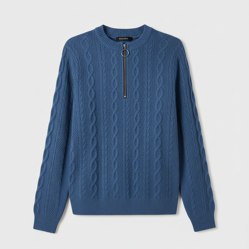 Blue Cable Knit Sweater - exact match