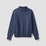 Blue Mock Neck Sweater - flat lay