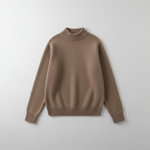 Brown Mock Neck Sweater - flat lay