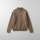 Brown Mock Neck Sweater - flat lay