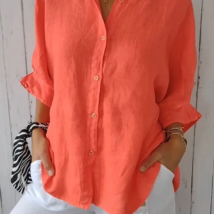 Linen Bow-Back Blouse – Summer Elegance in Linen