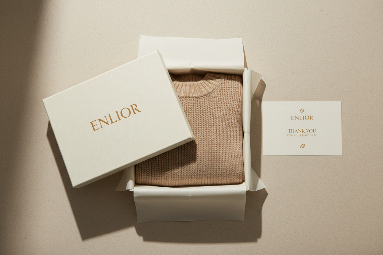 Enlior verpakking met bedankkaartje