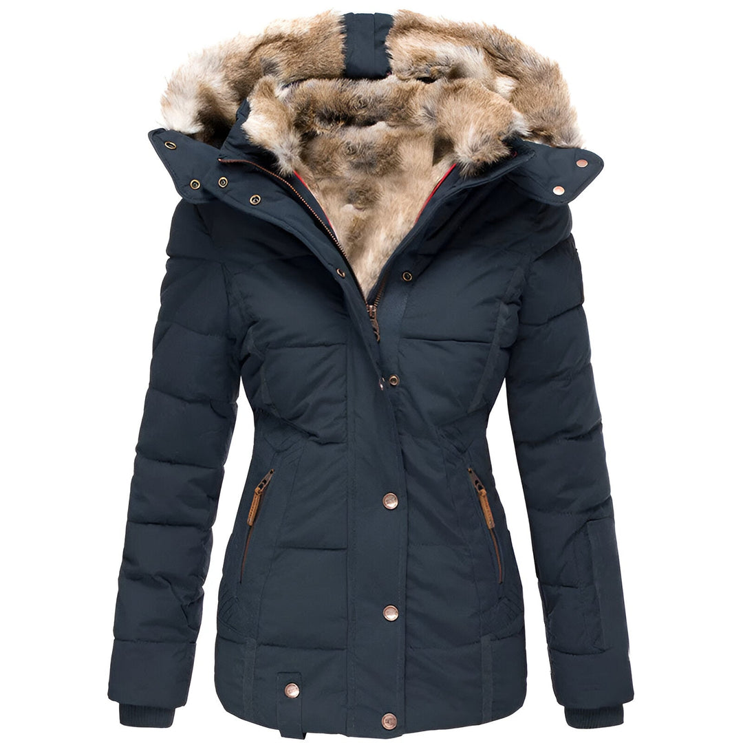 Faux Fur Lined Winter Parka – Black