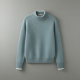 Green Mock Neck Sweater - flat lay