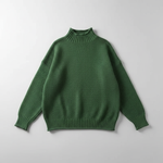 Green Oversized High-Neck Sweater