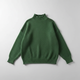 Green Oversized High-Neck Sweater