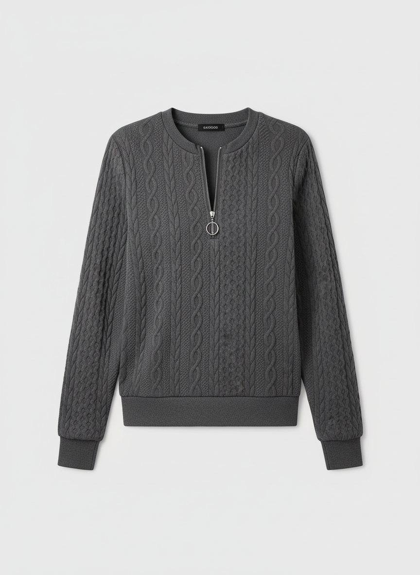 Grey Cable Knit Sweater