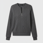 Grey Cable Knit Sweater