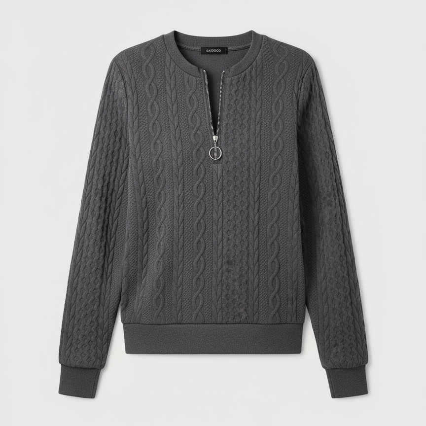 Grey Cable Knit Sweater