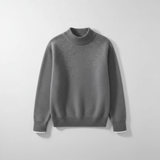 Grey Mock Neck Sweater - flat lay