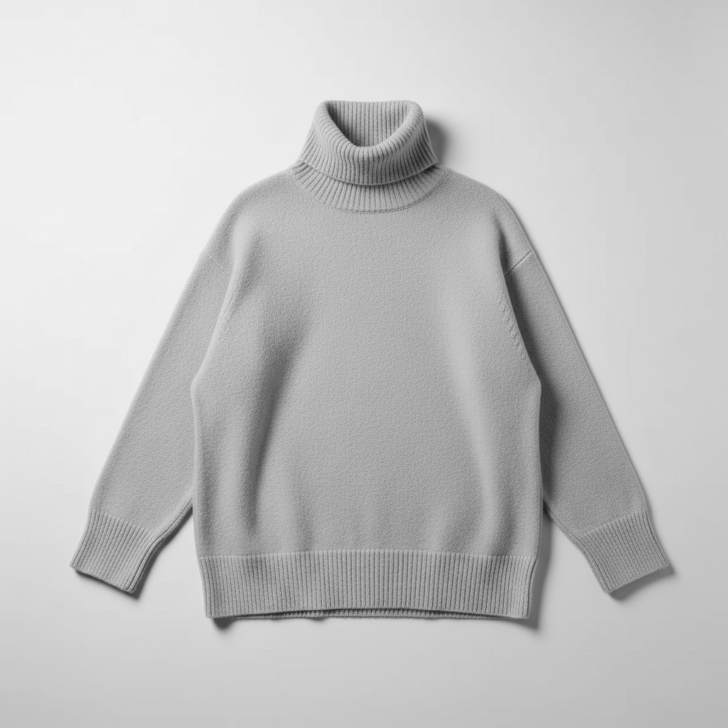 Grey Oversized Turtleneck Sweater - consistent