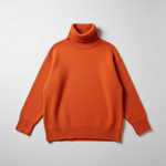 Orange Oversized Turtleneck Sweater