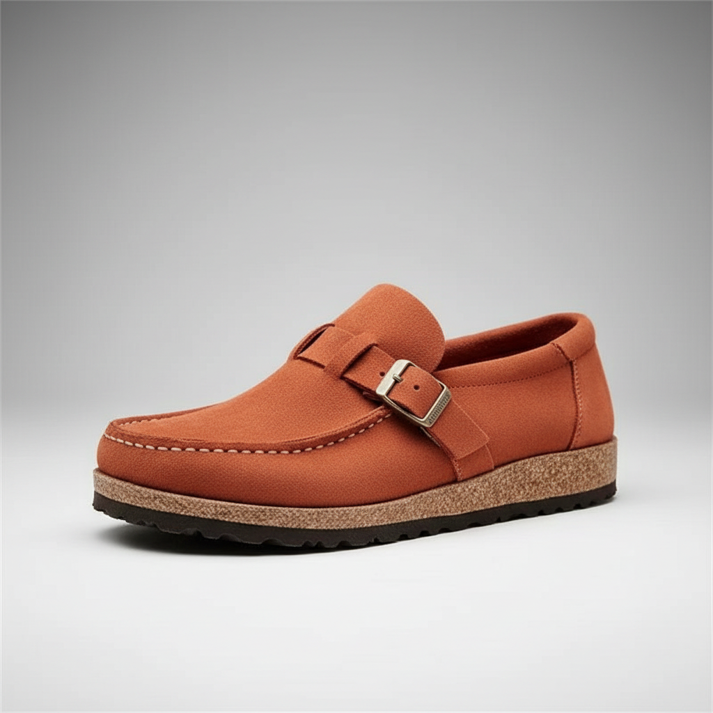 Orange-Red Suede Loafers - Luxury