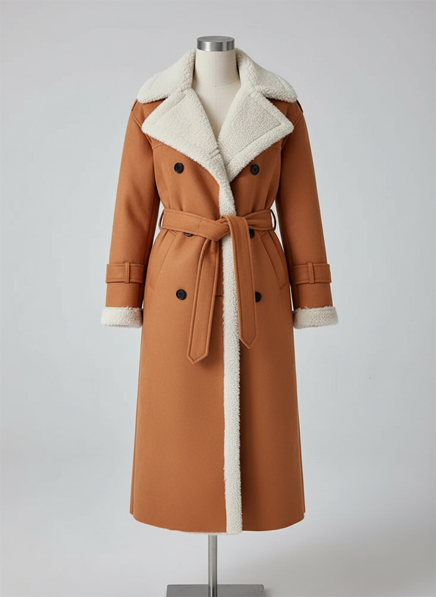 Orange Shearling Coat