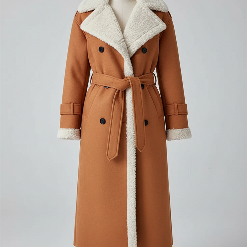 Orange Shearling Coat