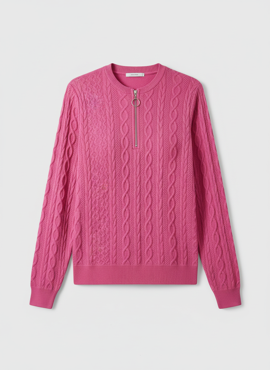 Pink Cable Knit Sweater