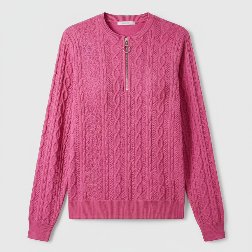 Pink Cable Knit Sweater