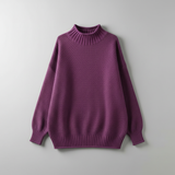 Purple Oversized High-Neck Sweater