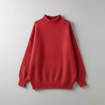 Red Oversized High-Neck Sweater