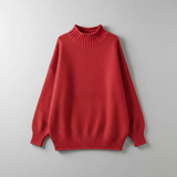 Red Oversized High-Neck Sweater