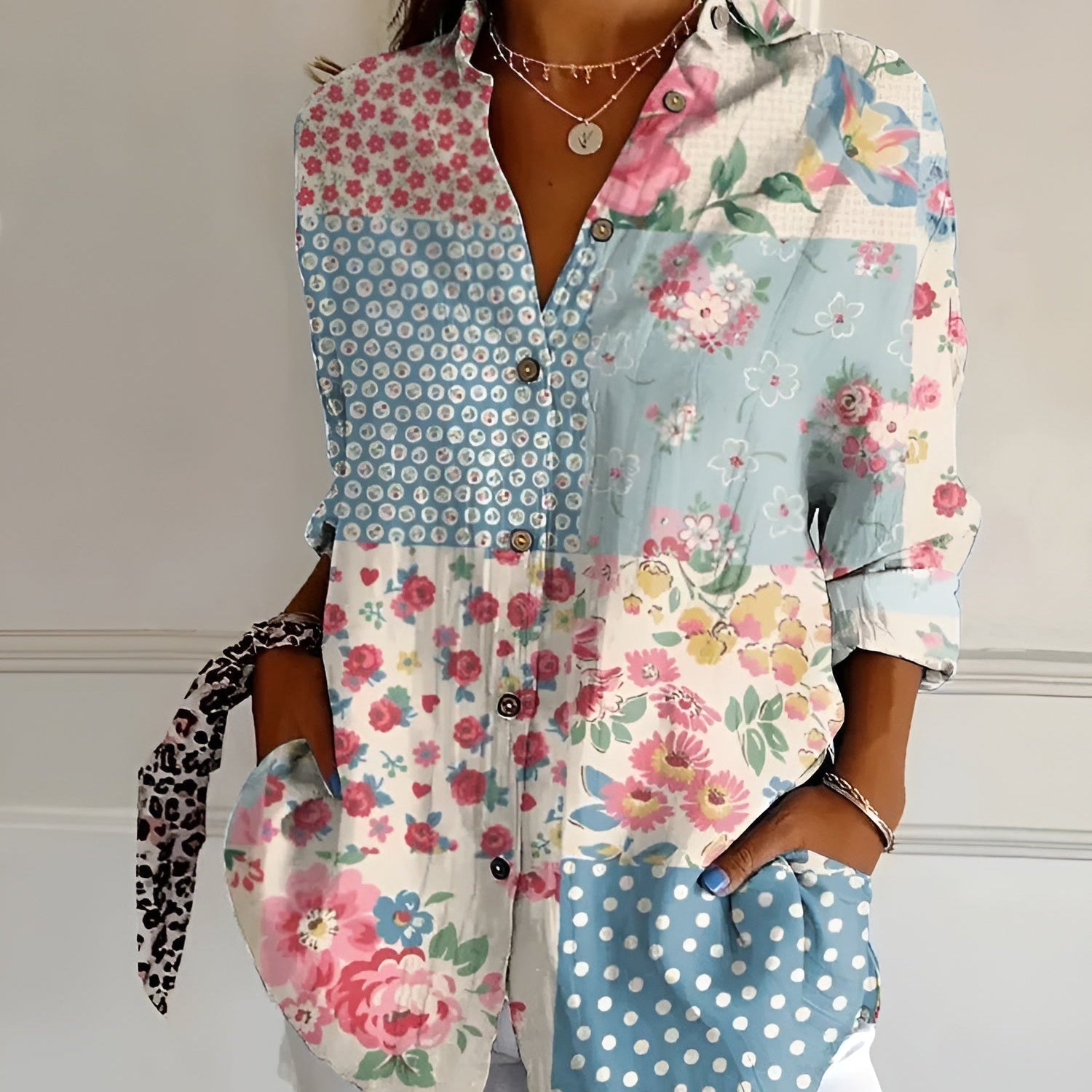Botanical Muse Linen Shirt – Relaxed Fit Floral Print Top