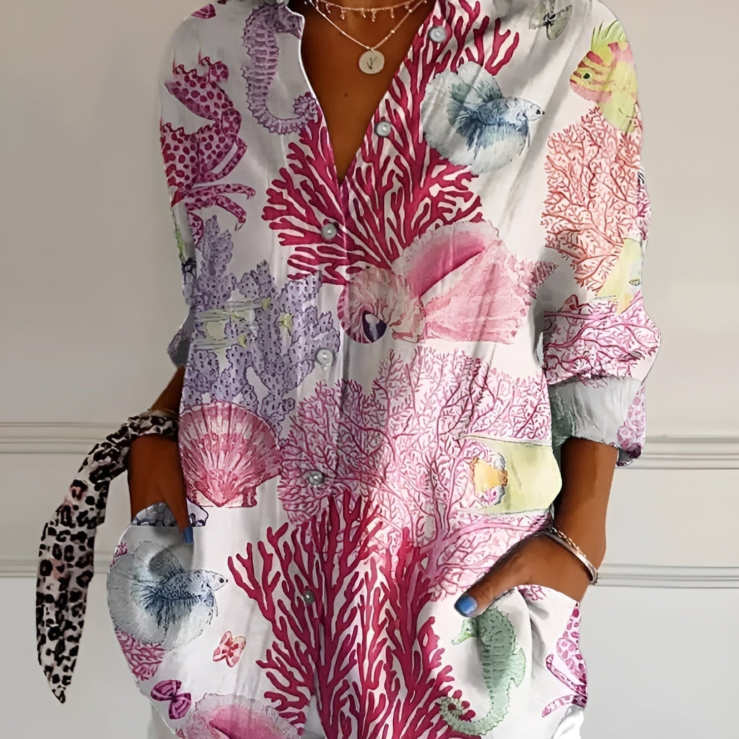 Botanical Muse Linen Shirt – Relaxed Fit Floral Print Top