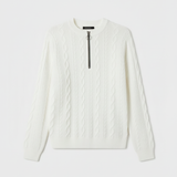White Cable Knit Sweater