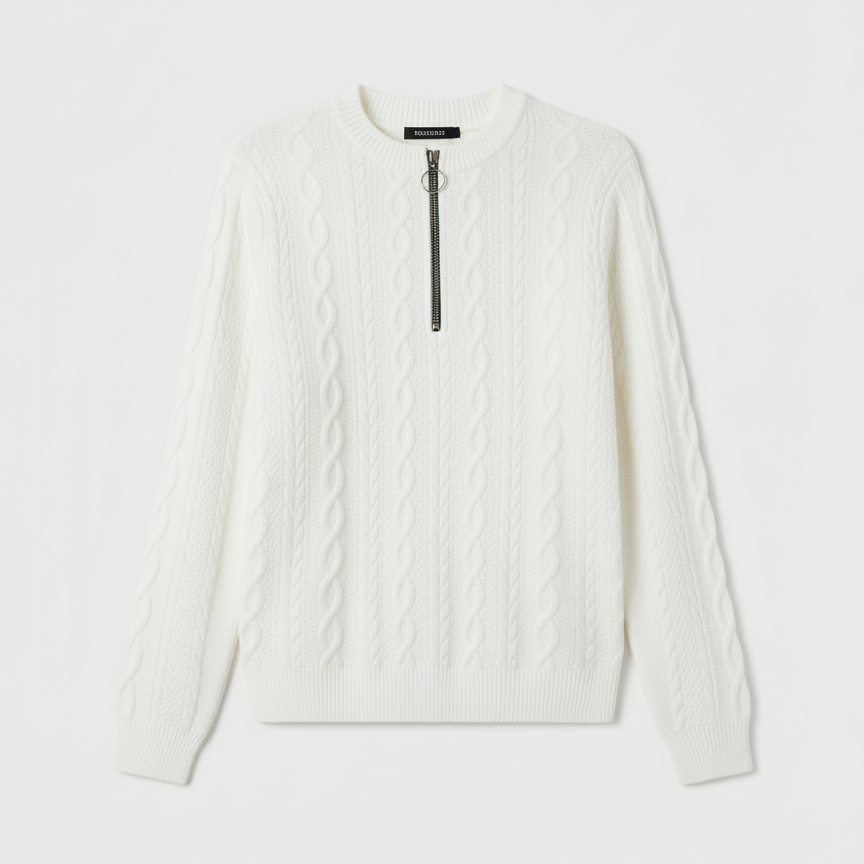 White Cable Knit Sweater